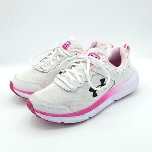 Under Armour, Charged Assert 10 3026179-102 White Pink women's size 8